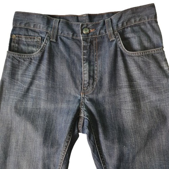 Mens Size 30R L31 Dark Blue Denim Straight Leg Jeans - Picture 2 of 7